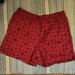 Columbia Red Geometric Shorts
